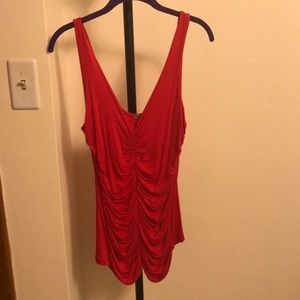 Red/Coral ruched tank